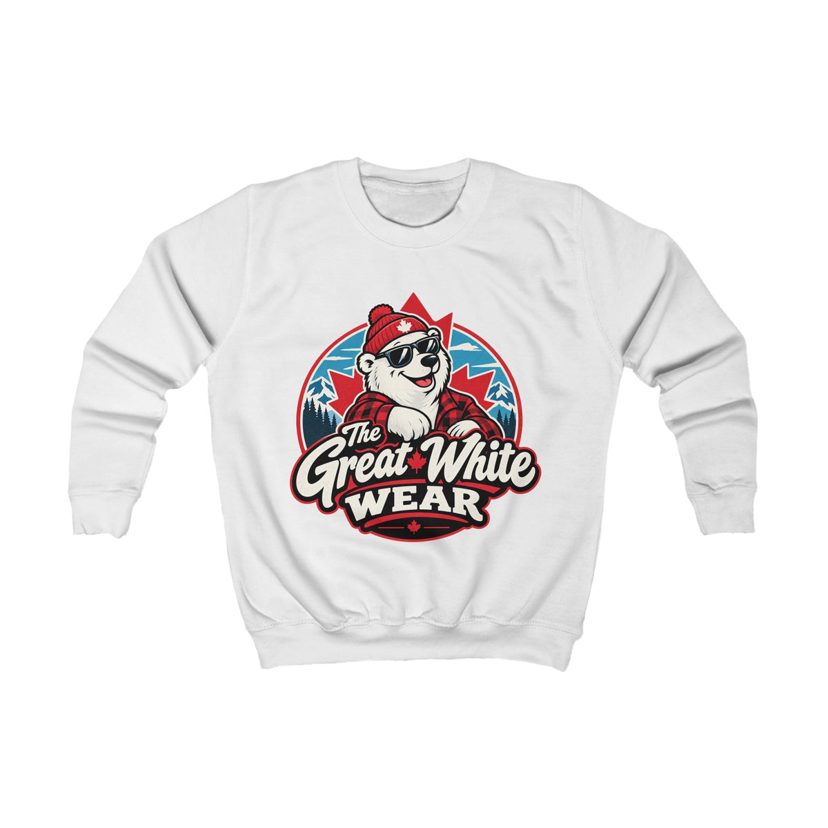 Kids Sweatshirt — 'The Great White Wear' Polar Bear Graphic Pullover