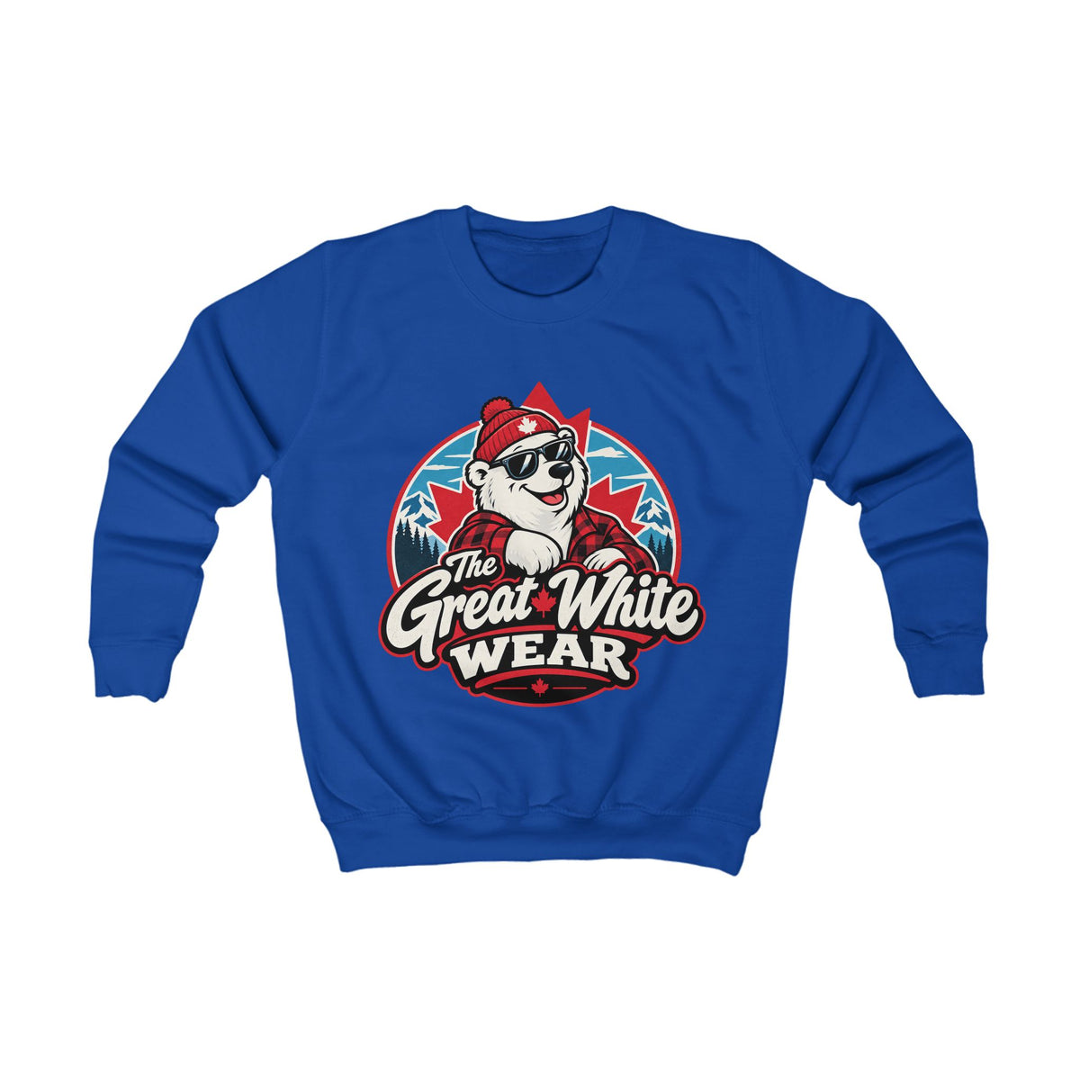 Kids Sweatshirt — 'The Great White Wear' Polar Bear Graphic Pullover