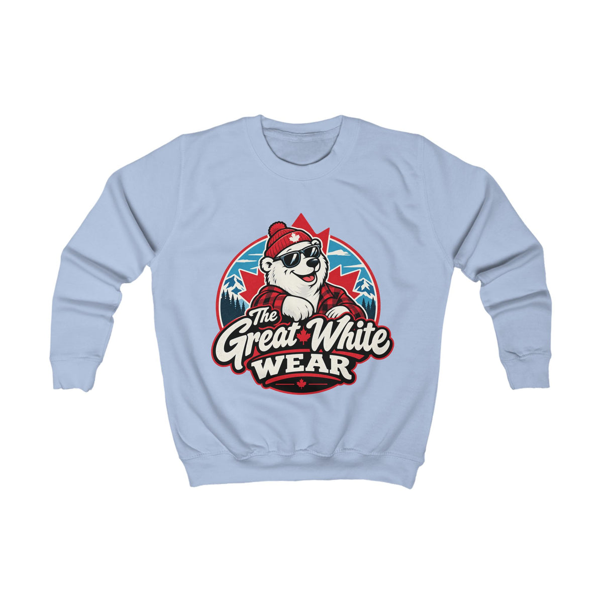 Kids Sweatshirt — 'The Great White Wear' Polar Bear Graphic Pullover