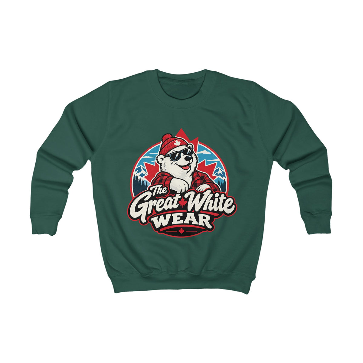 Kids Sweatshirt — 'The Great White Wear' Polar Bear Graphic Pullover