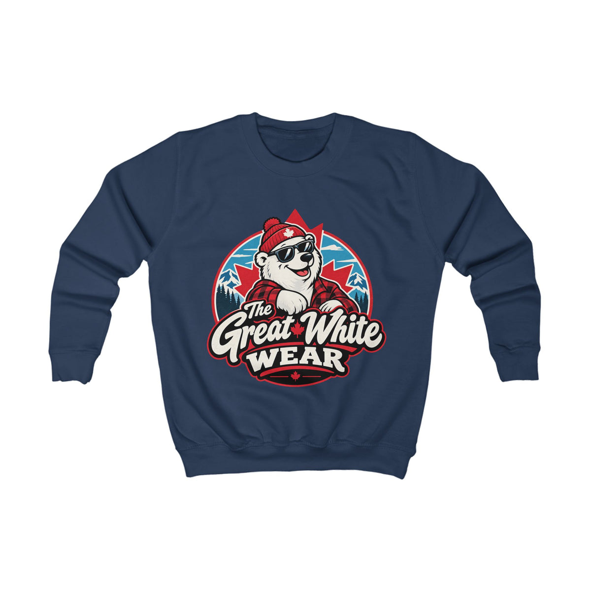 Kids Sweatshirt — 'The Great White Wear' Polar Bear Graphic Pullover