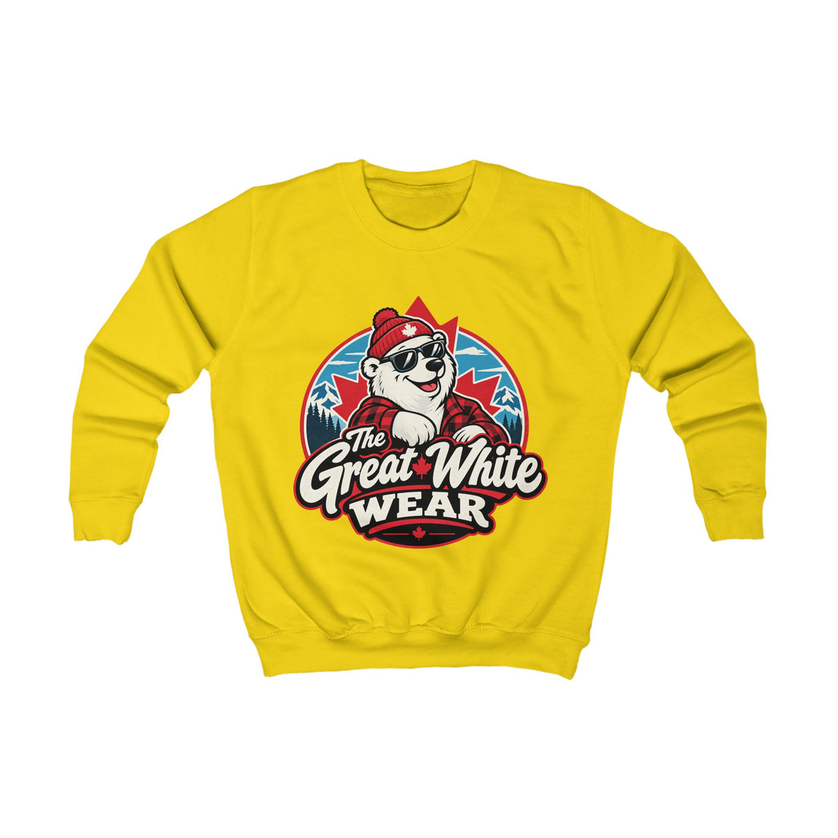 Kids Sweatshirt — 'The Great White Wear' Polar Bear Graphic Pullover