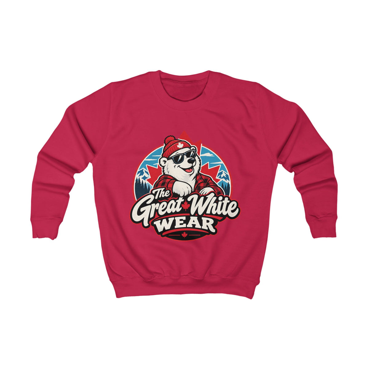 Kids Sweatshirt — 'The Great White Wear' Polar Bear Graphic Pullover
