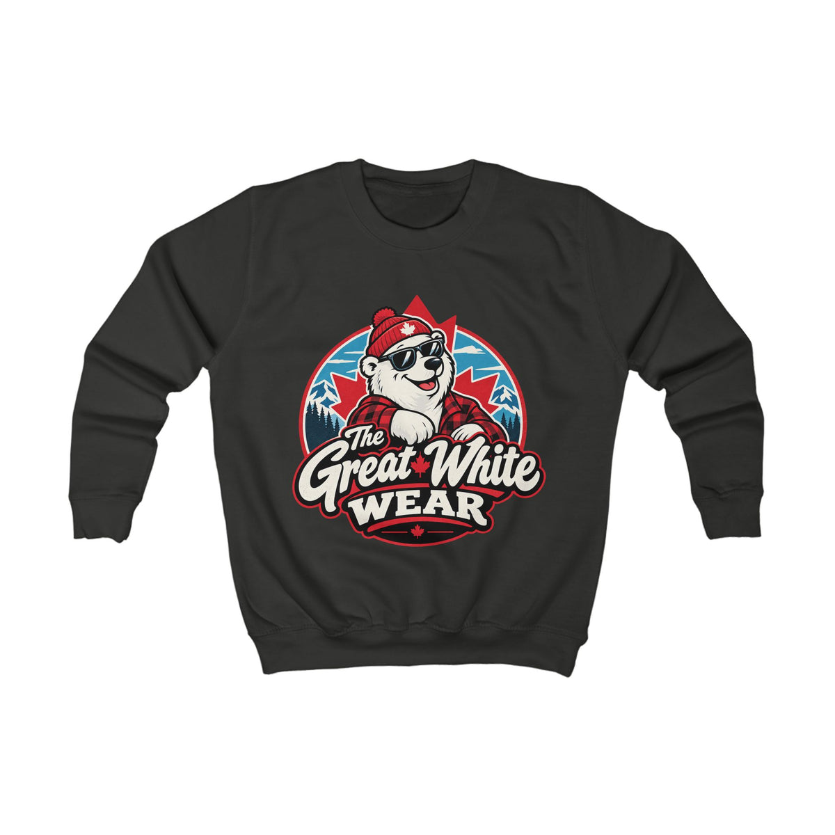 Kids Sweatshirt — 'The Great White Wear' Polar Bear Graphic Pullover
