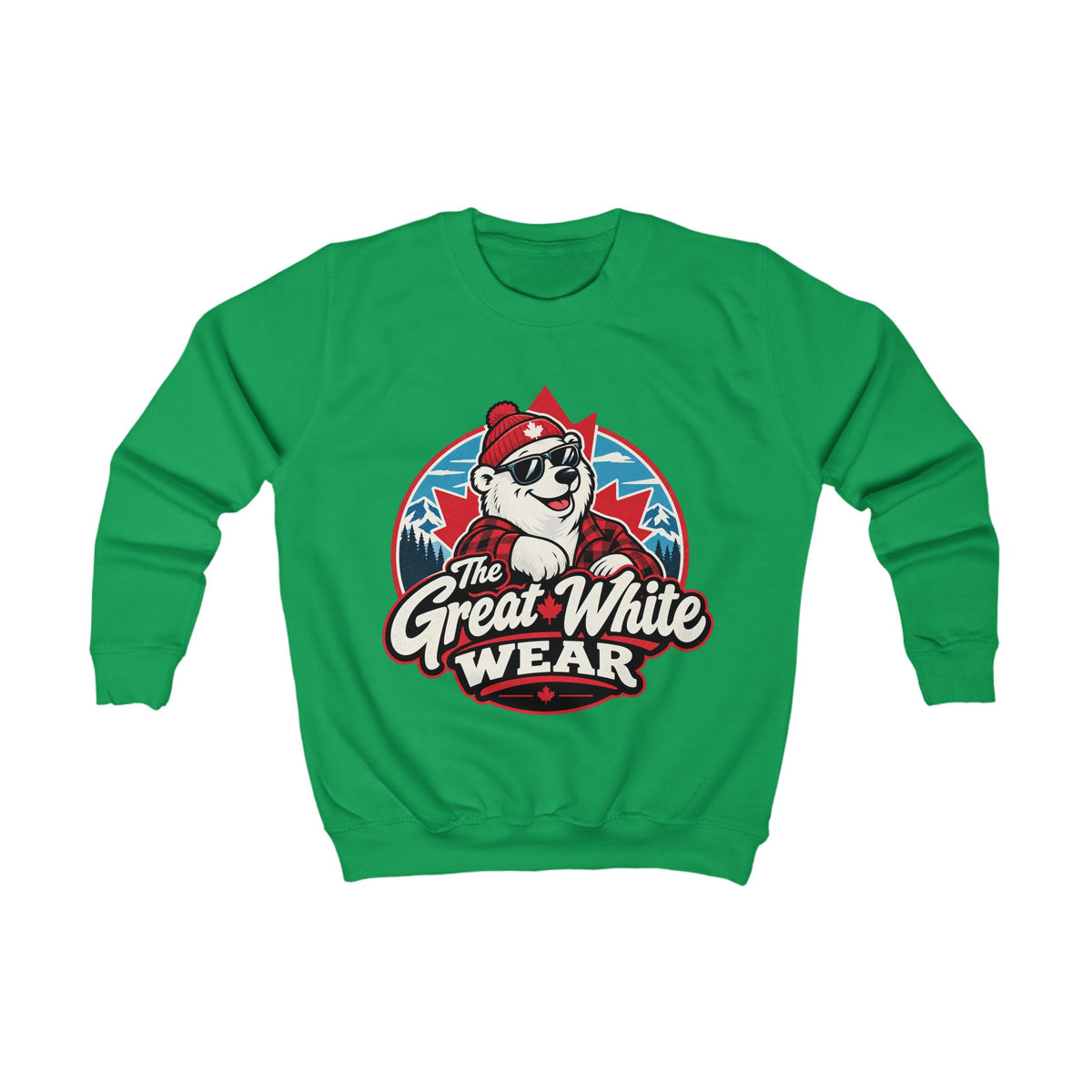 Kids Sweatshirt — 'The Great White Wear' Polar Bear Graphic Pullover