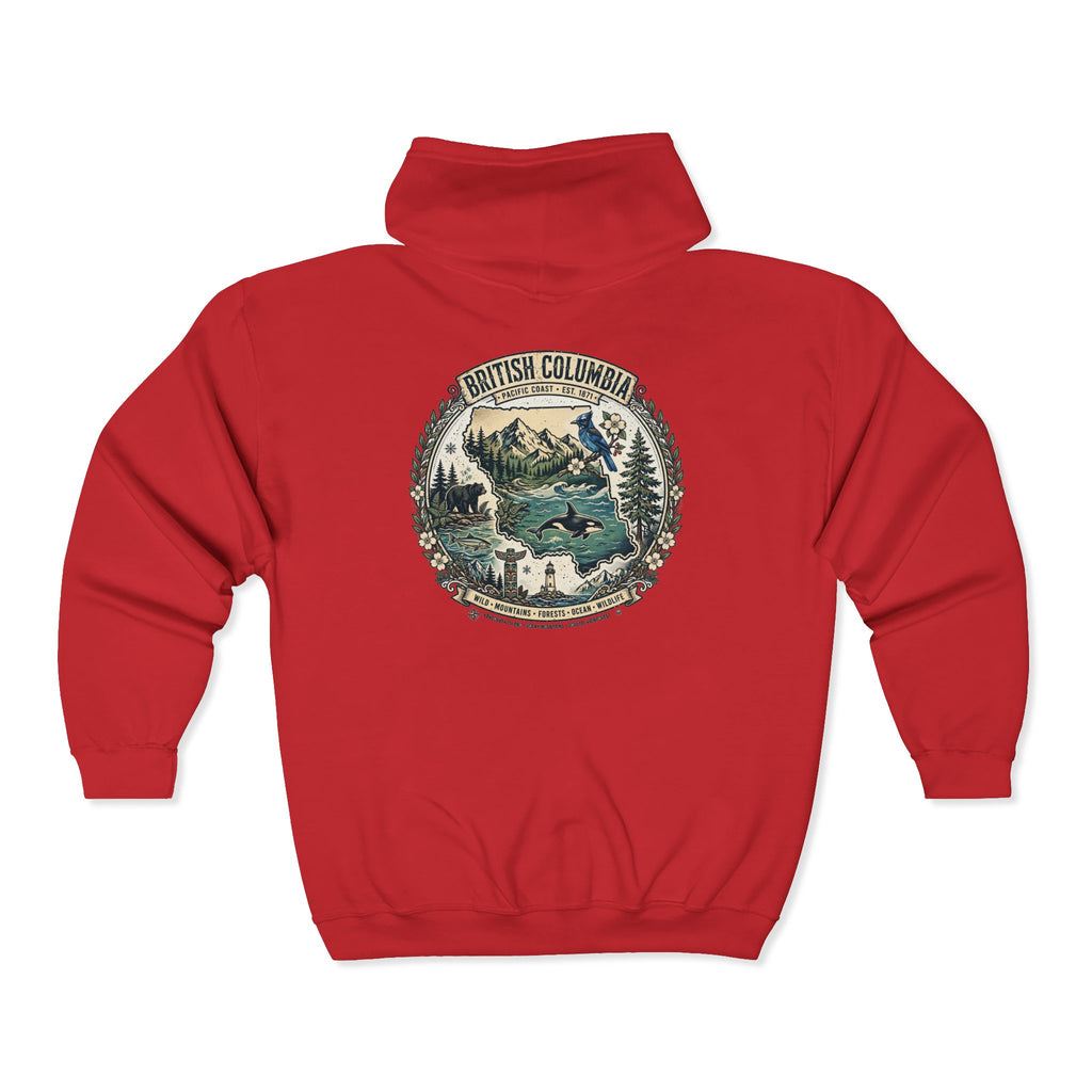 British Columbia Nature Hoodie — Scenic Mountains and Orca