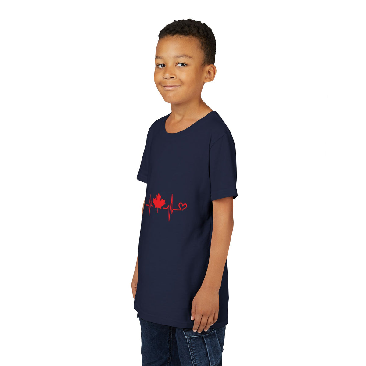 Youth Tee — Red Maple Leaf Heartbeat Canada T-Shirt
