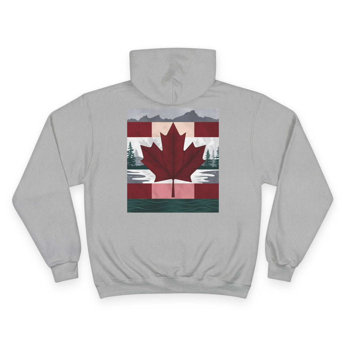 Canadian Maple Hoodie — Vintage Mountain & Lake Graphic