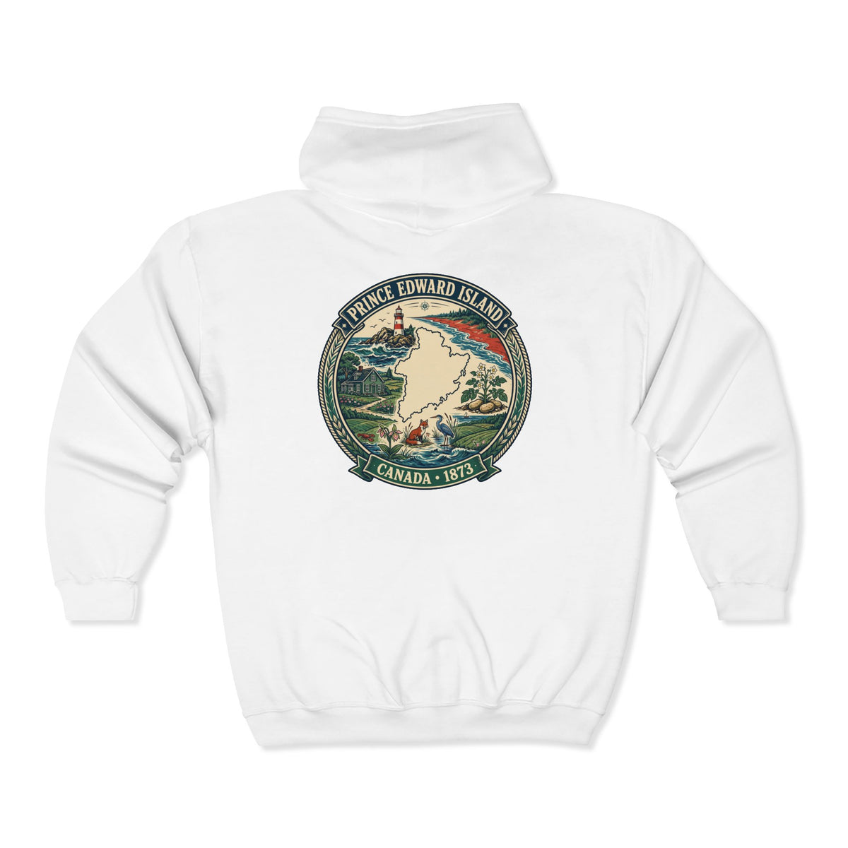Prince Edward Island Vintage Map Hoodie— Canada 1873 Travel Hoodie