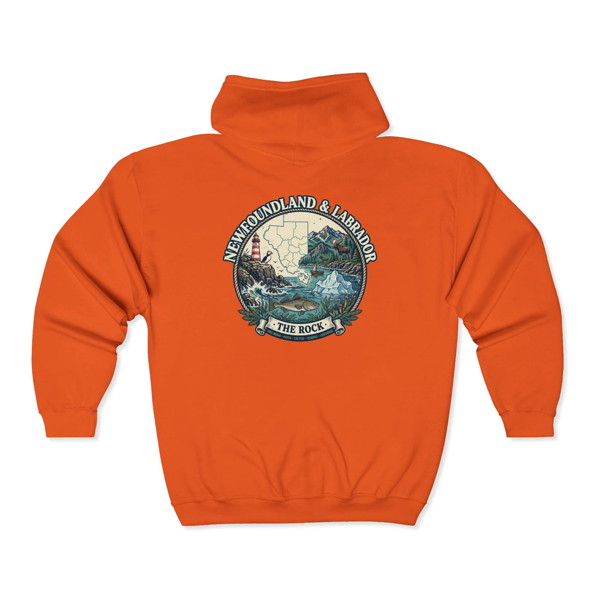 Newfoundland and Labrador 'The Rock' Graphic Hoodie — Coastal Lighthouse Travel Hoodie