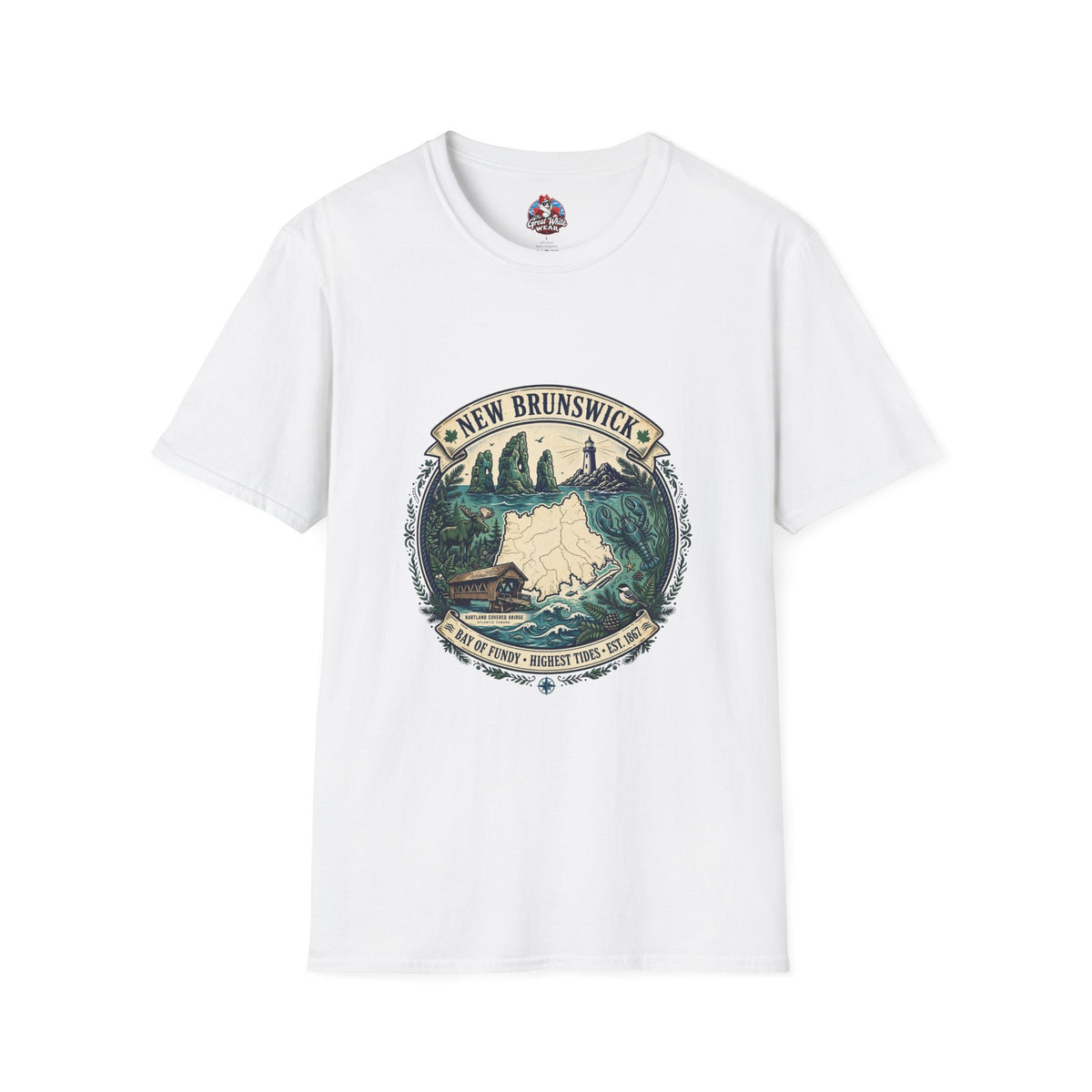 New Brunswick Vintage Map T-Shirt