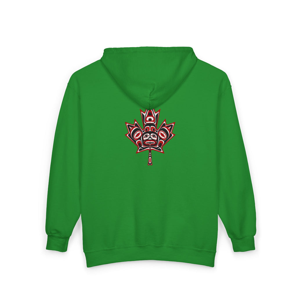 Full-Zip Hoodie with Indigenous-Inspired Maple Leaf Graphic