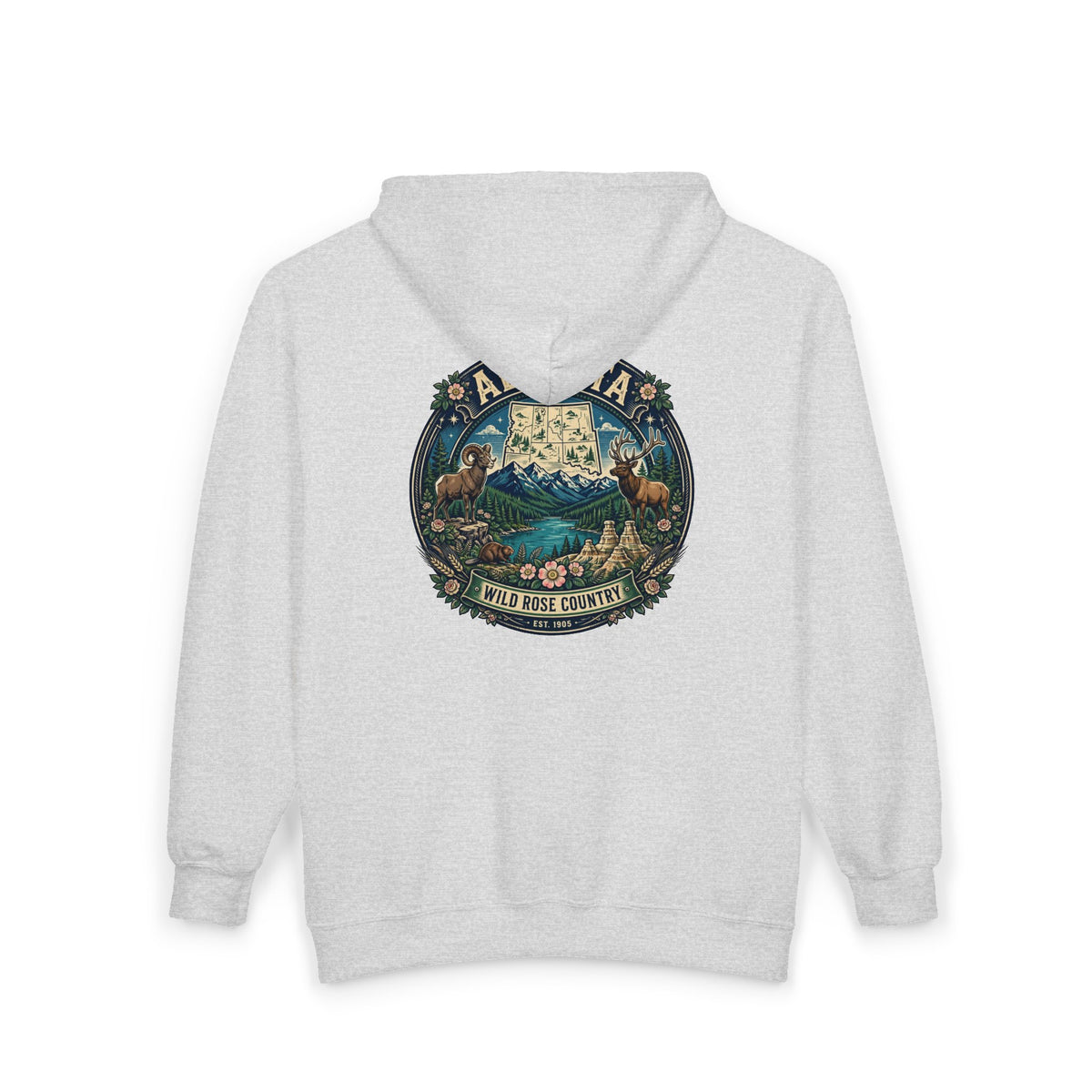 Alberta Vintage Nature Hoodie — Wild Rose Country