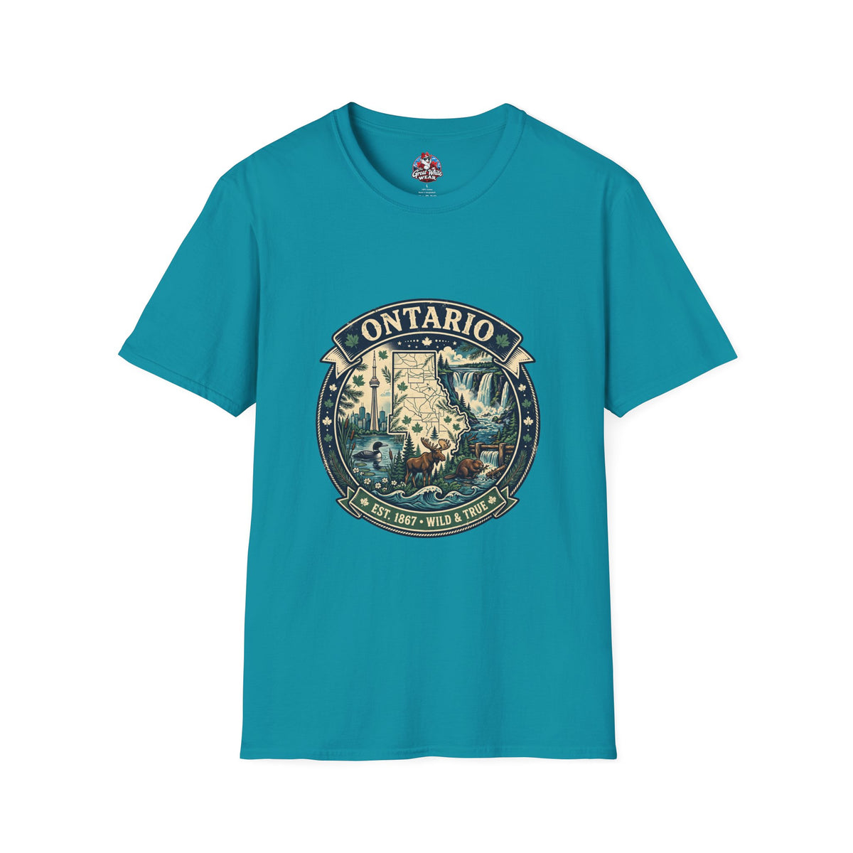 Ontario Vintage Adventure T-Shirt — Great Lakes Camping and Wildlife Design
