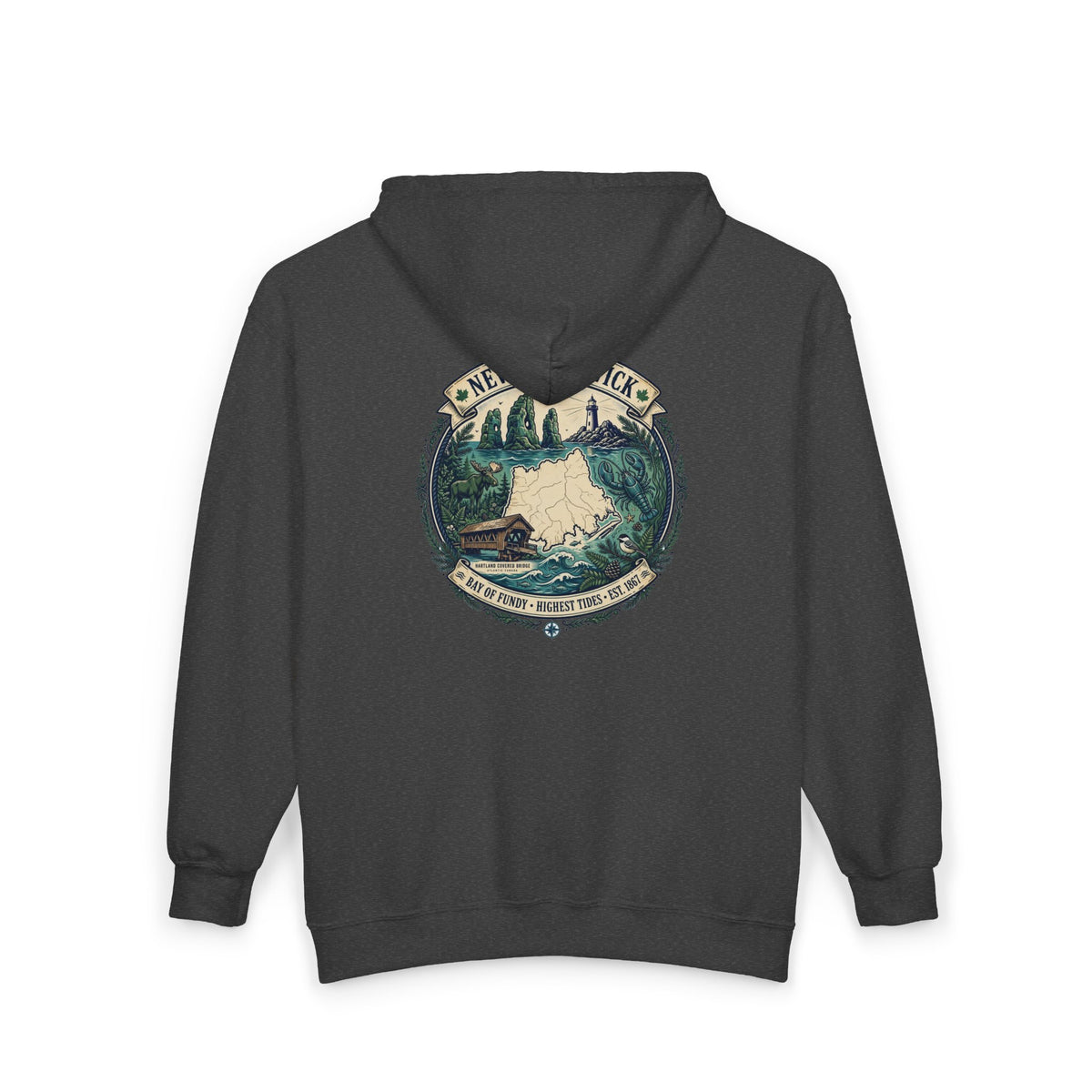 New Brunswick Vintage  Map Hoodie