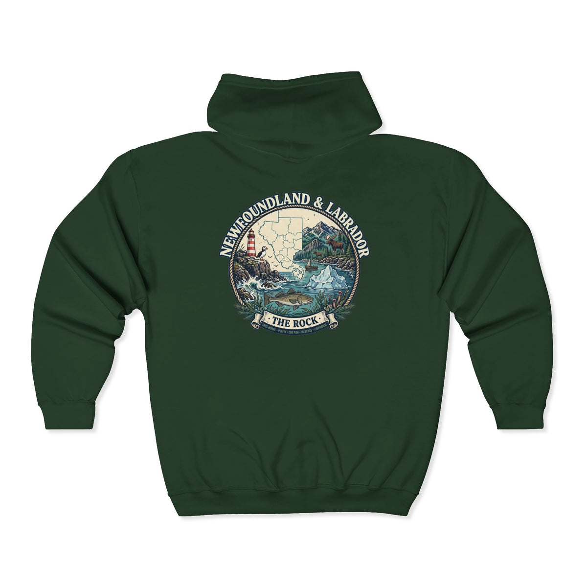 Newfoundland and Labrador 'The Rock' Graphic Hoodie — Coastal Lighthouse Travel Hoodie