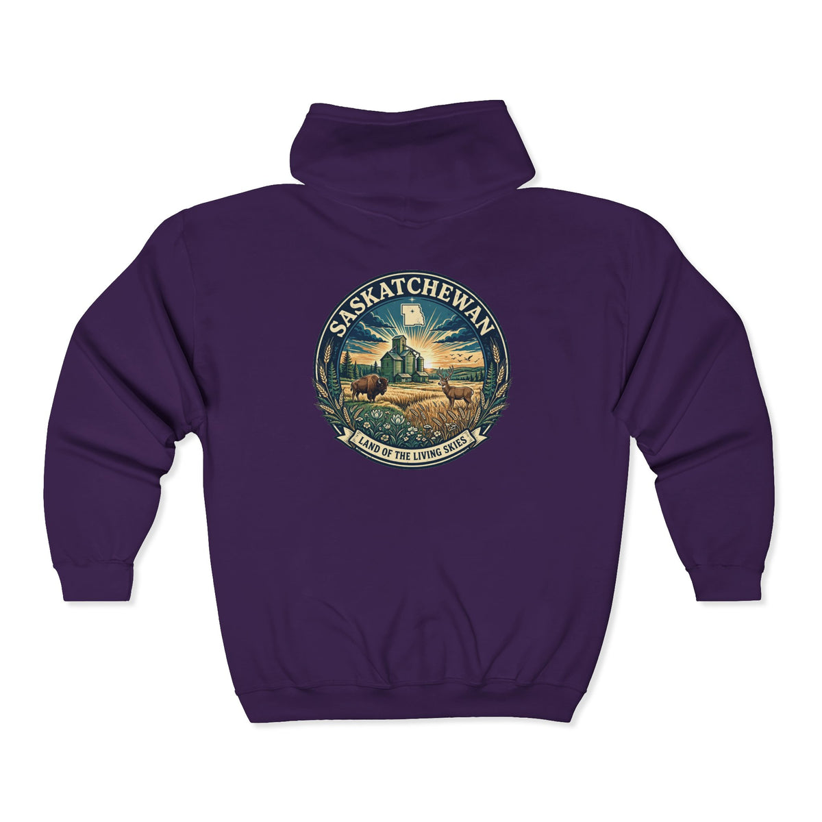 Saskatchewan Vintage Shield Hoodie — Land of the Living Skies