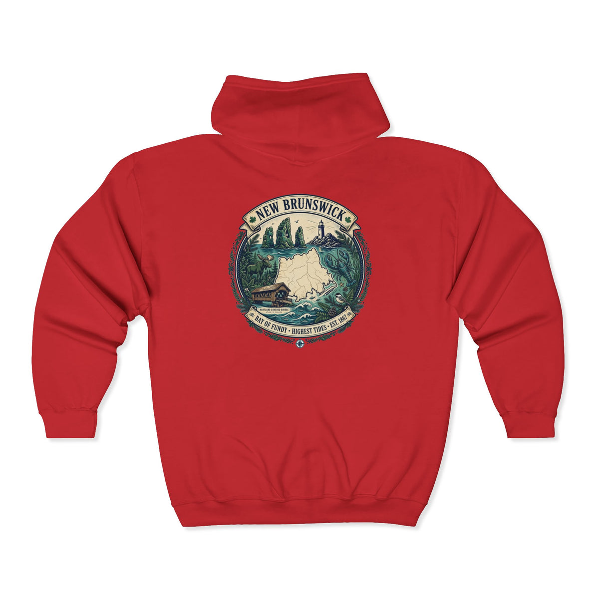 New Brunswick Vintage  Map Hoodie