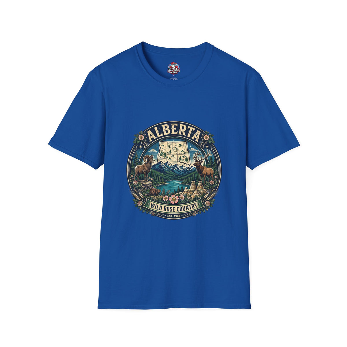 Alberta Vintage Nature T-Shirt — Wild Rose Country Scenic Tee