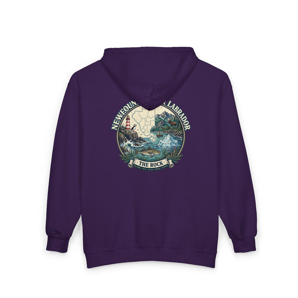 Newfoundland and Labrador 'The Rock' Graphic Hoodie — Coastal Lighthouse Travel Hoodie