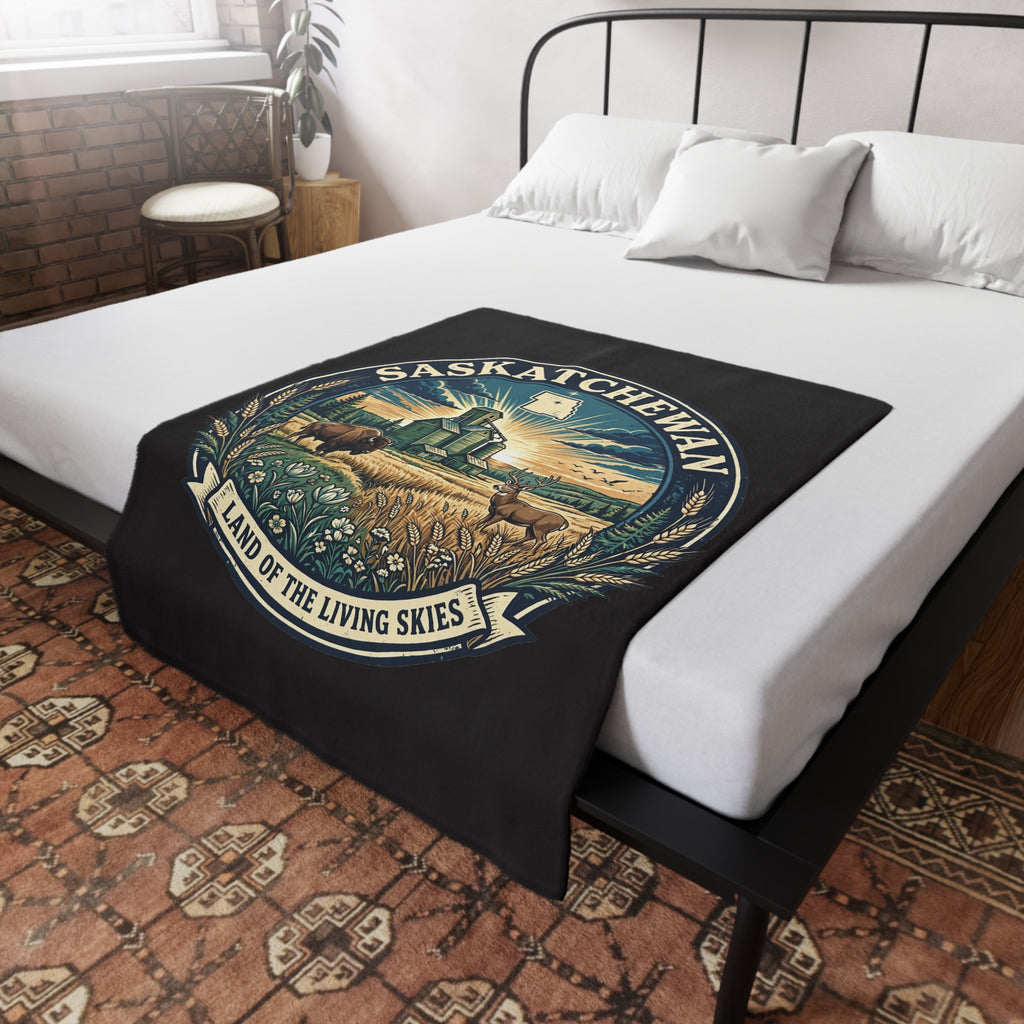 Saskatchewan 'Land of the Living Skies' Plush Fleece Blanket