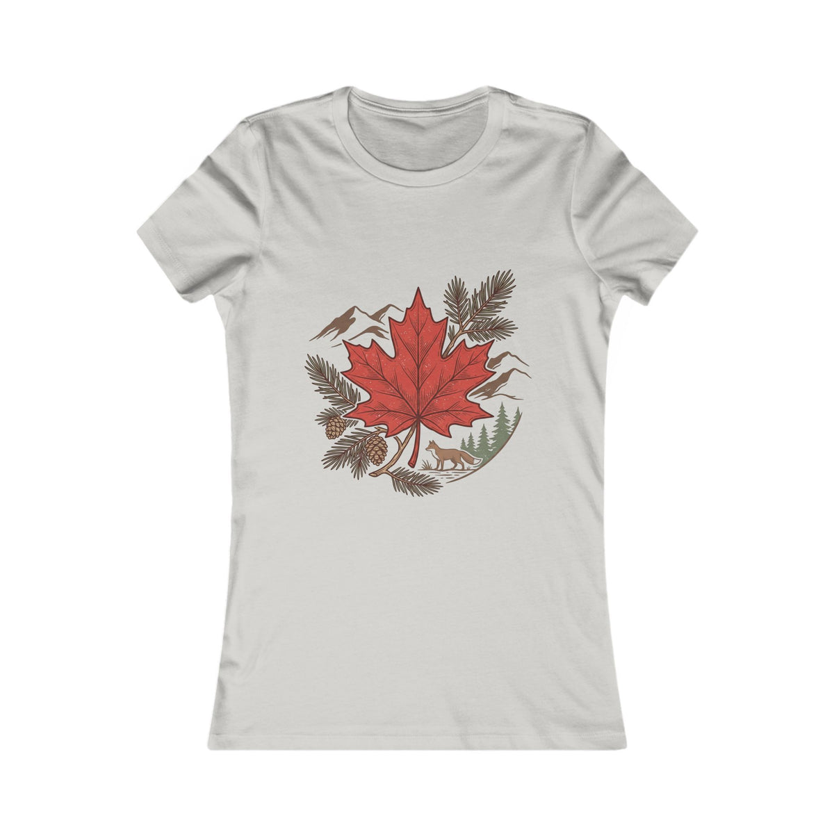 Women's Maple Leaf Nature Tee — Red Leaf Mountain Graphic Shirt