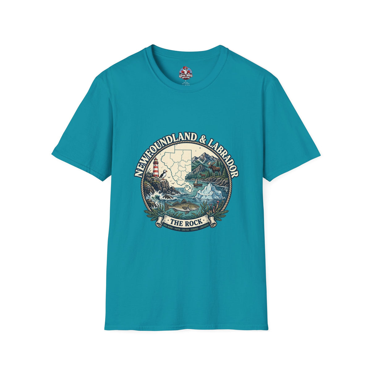 Newfoundland and Labrador 'The Rock' Graphic T-Shirt — Coastal Lighthouse Travel Tee