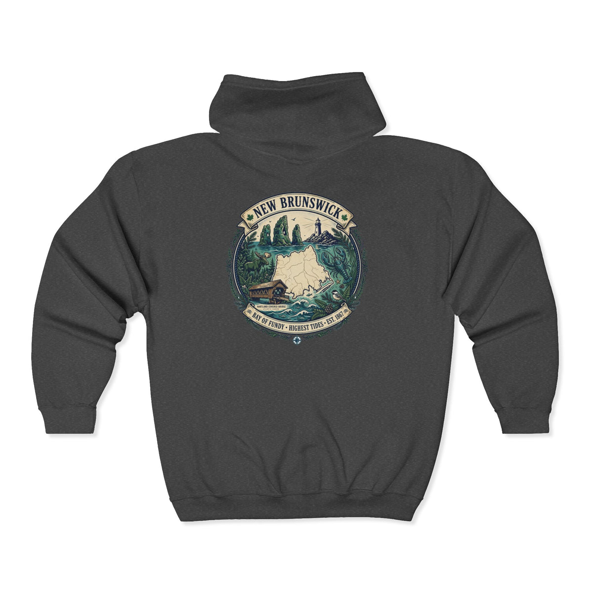 New Brunswick Vintage  Map Hoodie
