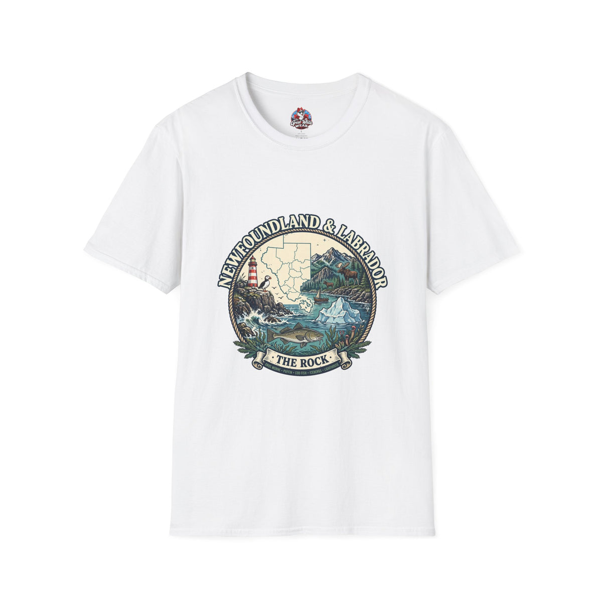 Newfoundland and Labrador 'The Rock' Graphic T-Shirt — Coastal Lighthouse Travel Tee