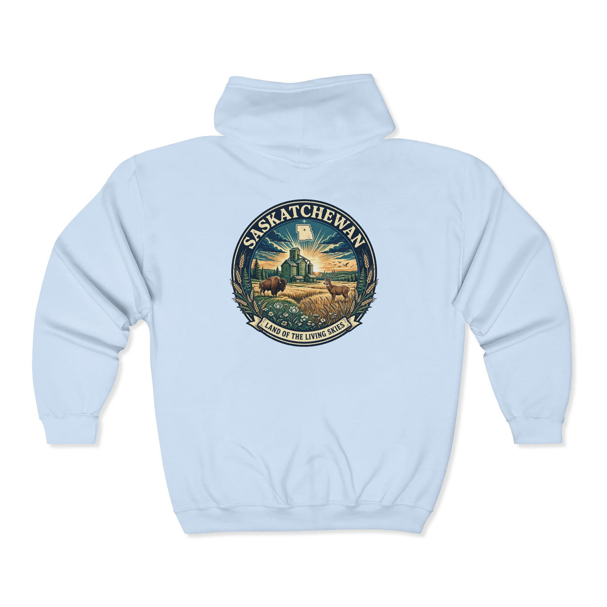 Saskatchewan Vintage Shield Hoodie — Land of the Living Skies