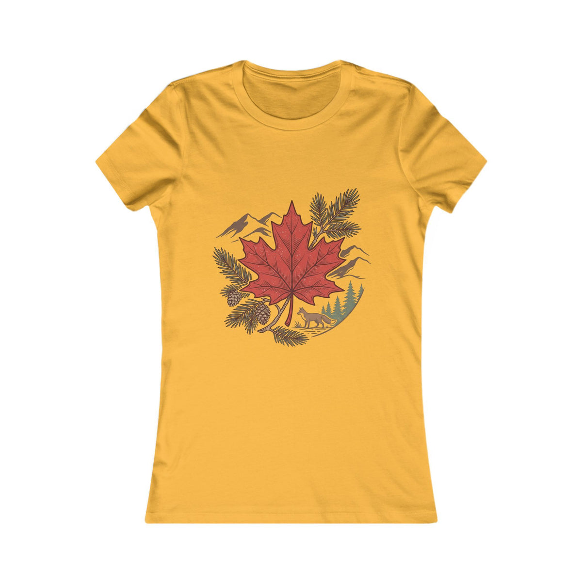 Women's Maple Leaf Nature Tee — Red Leaf Mountain Graphic Shirt