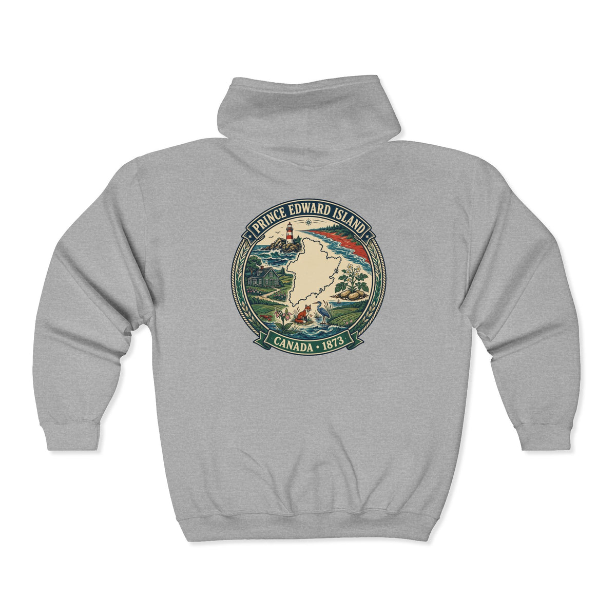 Prince Edward Island Vintage Map Hoodie— Canada 1873 Travel Hoodie