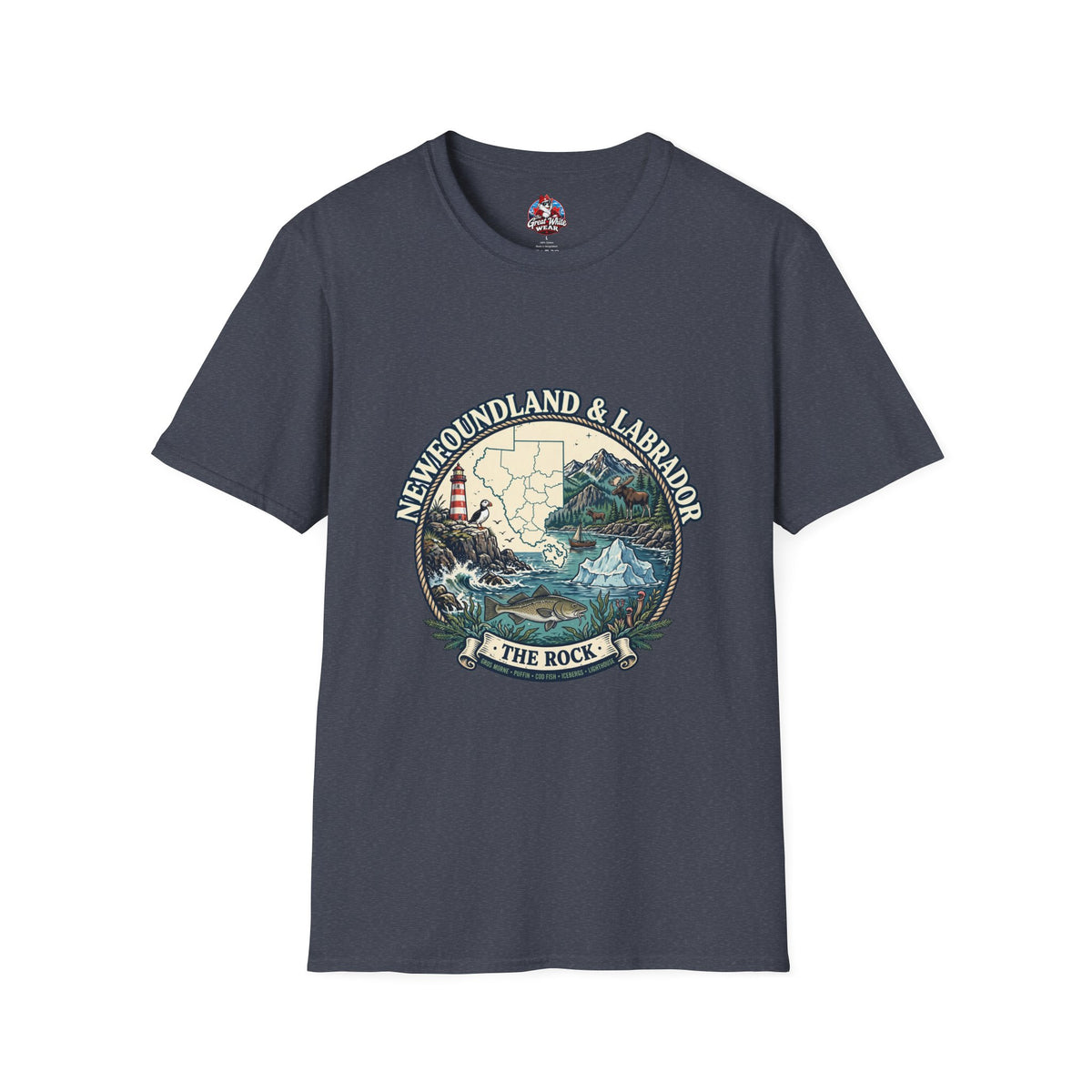 Newfoundland and Labrador 'The Rock' Graphic T-Shirt — Coastal Lighthouse Travel Tee