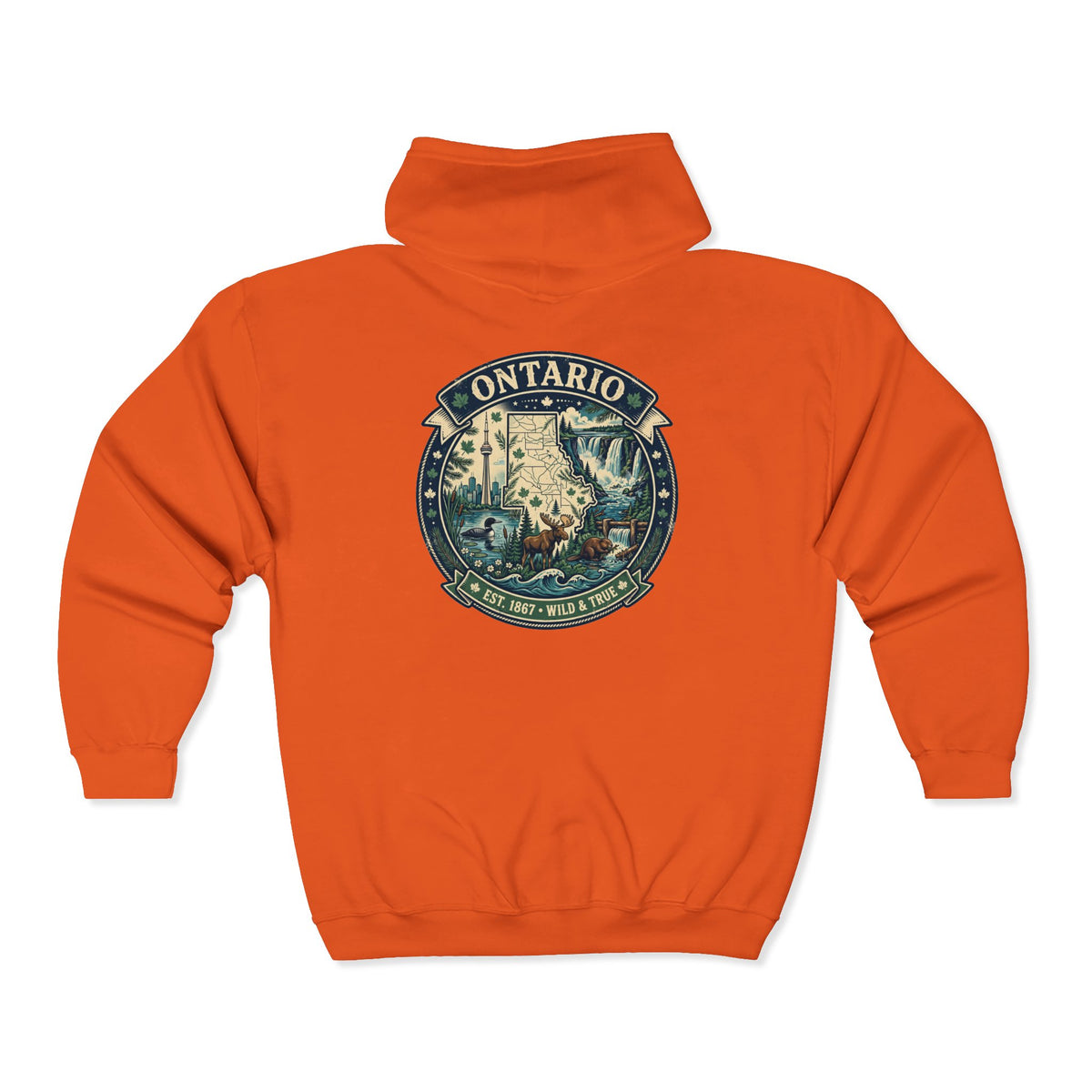 Ontario Vintage Adventure Hoodies — Great Lakes Camping and Wildlife Design