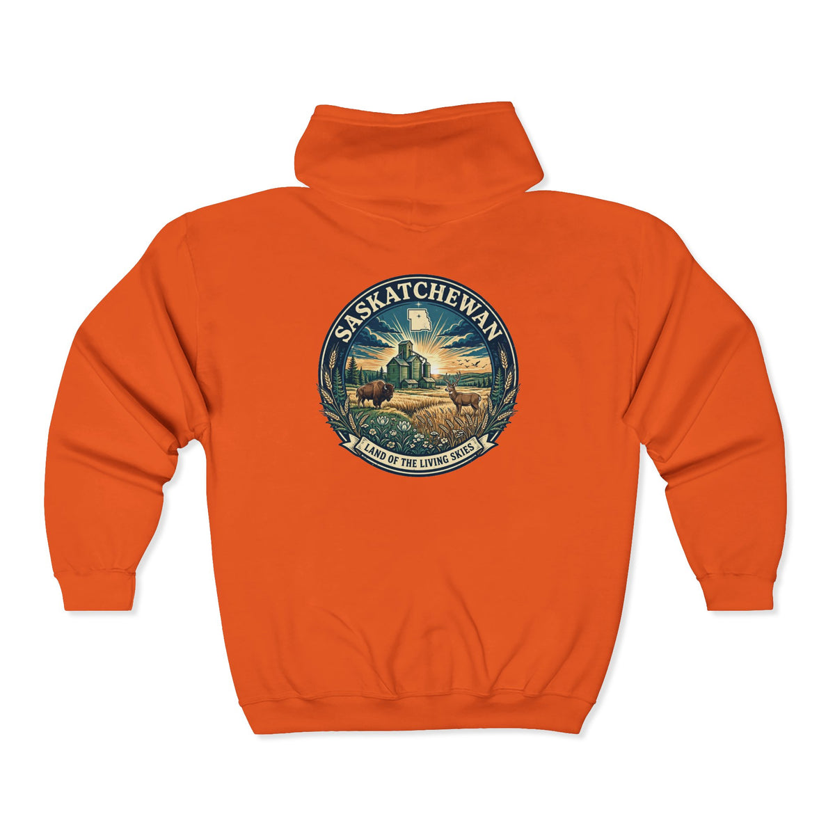 Saskatchewan Vintage Shield Hoodie — Land of the Living Skies