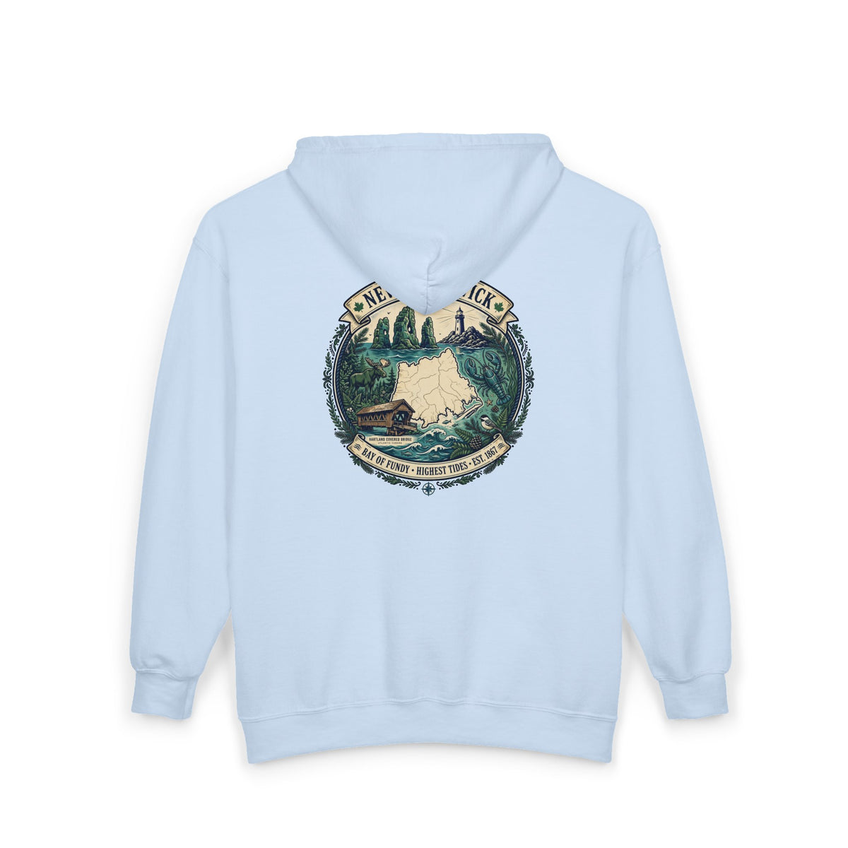 New Brunswick Vintage  Map Hoodie
