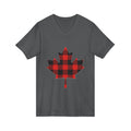 Plaid Maple Leaf V-Neck Tee — Canadian Buffalo Check Canada Day Shirt