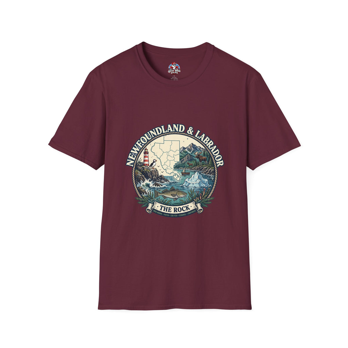 Newfoundland and Labrador 'The Rock' Graphic T-Shirt — Coastal Lighthouse Travel Tee