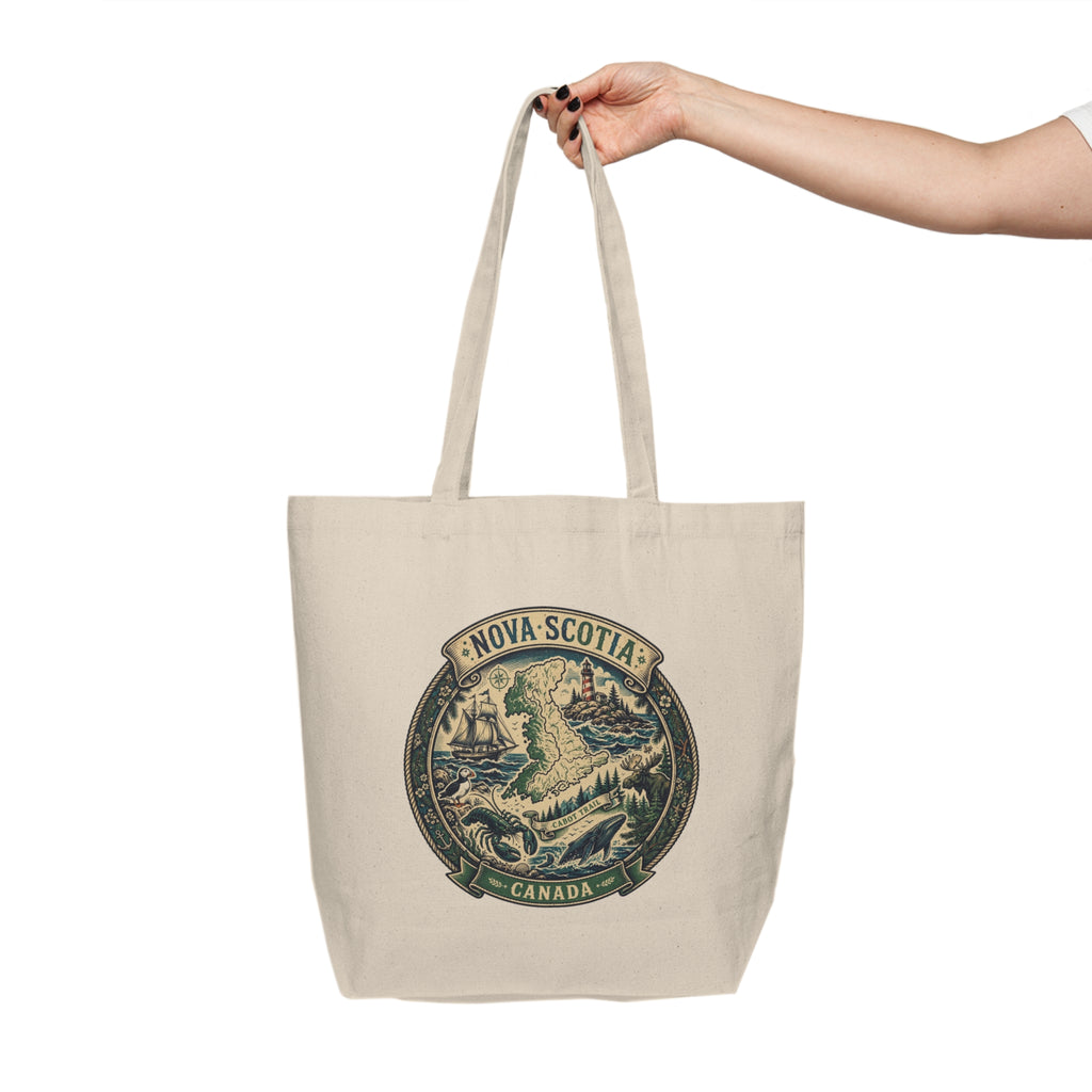 Nova Scotia Canada Vintage Crest Tote Bag — Canvas Shopping Tote