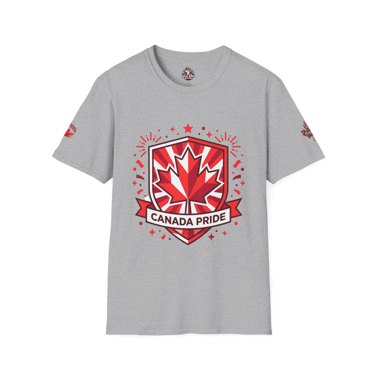 Mens Canada Pride T-Shirt — Red Maple Shield Design