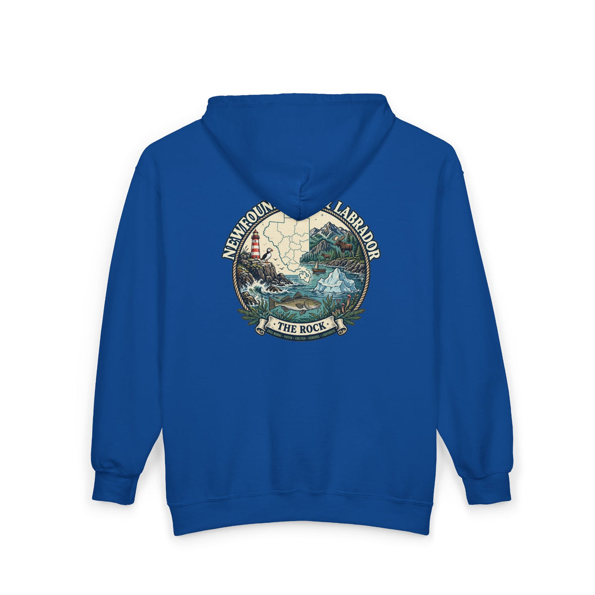 Newfoundland and Labrador 'The Rock' Graphic Hoodie — Coastal Lighthouse Travel Hoodie