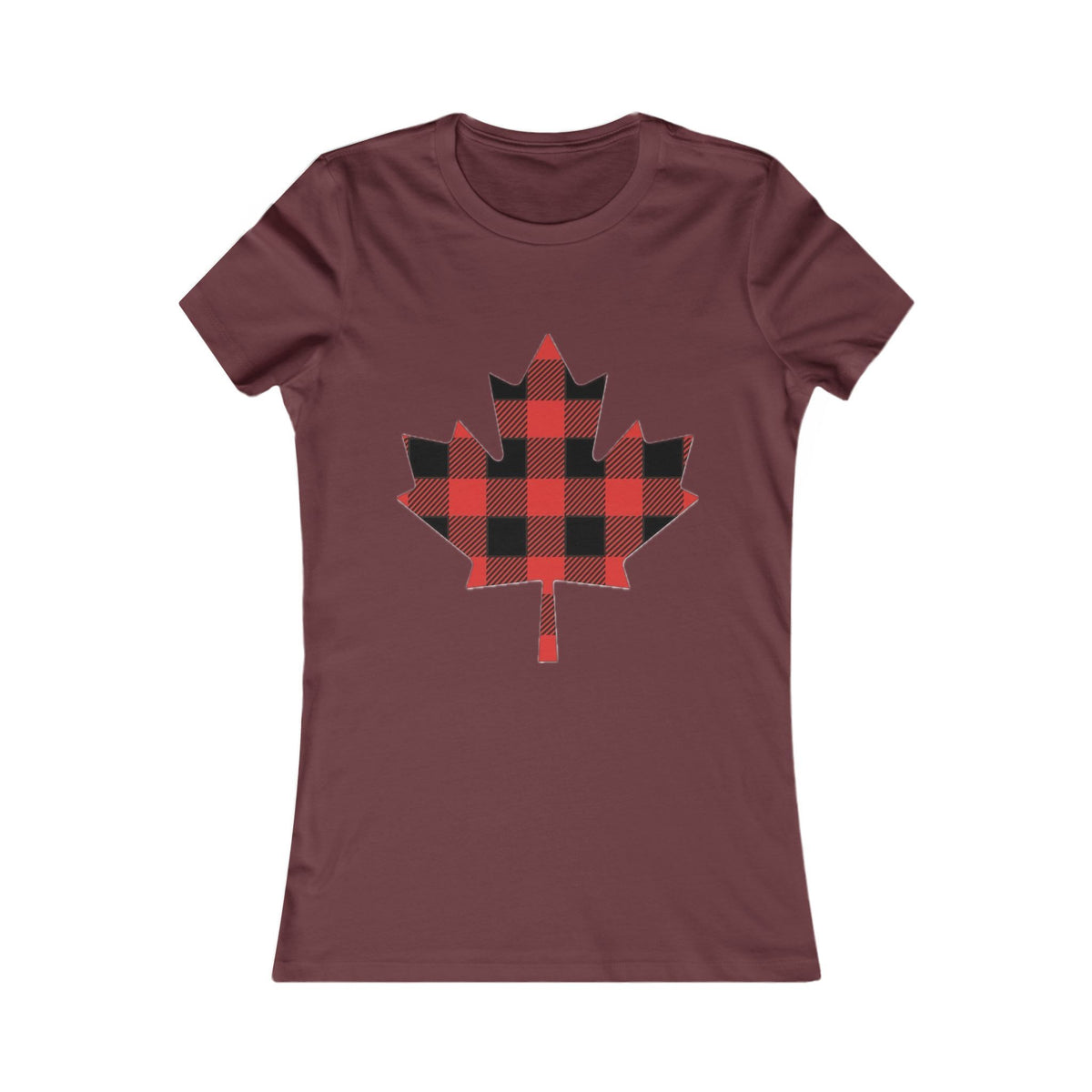 Women's Buffalo Plaid Maple Leaf Tee
