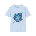 Womens Aurora Maple Leaf Tee — Northern Lights Nature T-Shirt
