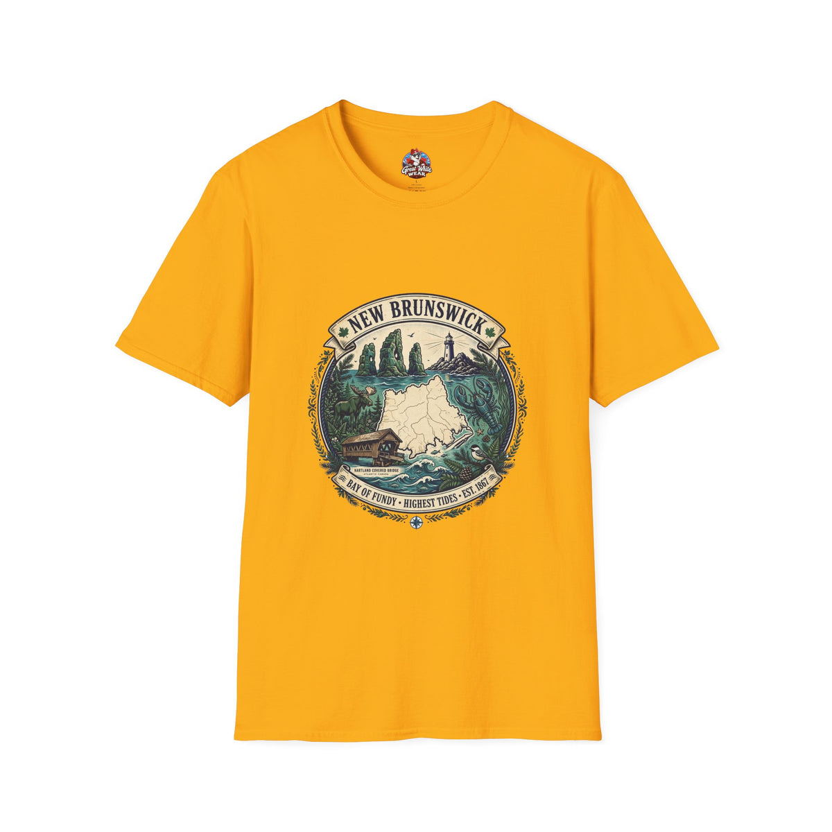 New Brunswick Vintage Map T-Shirt