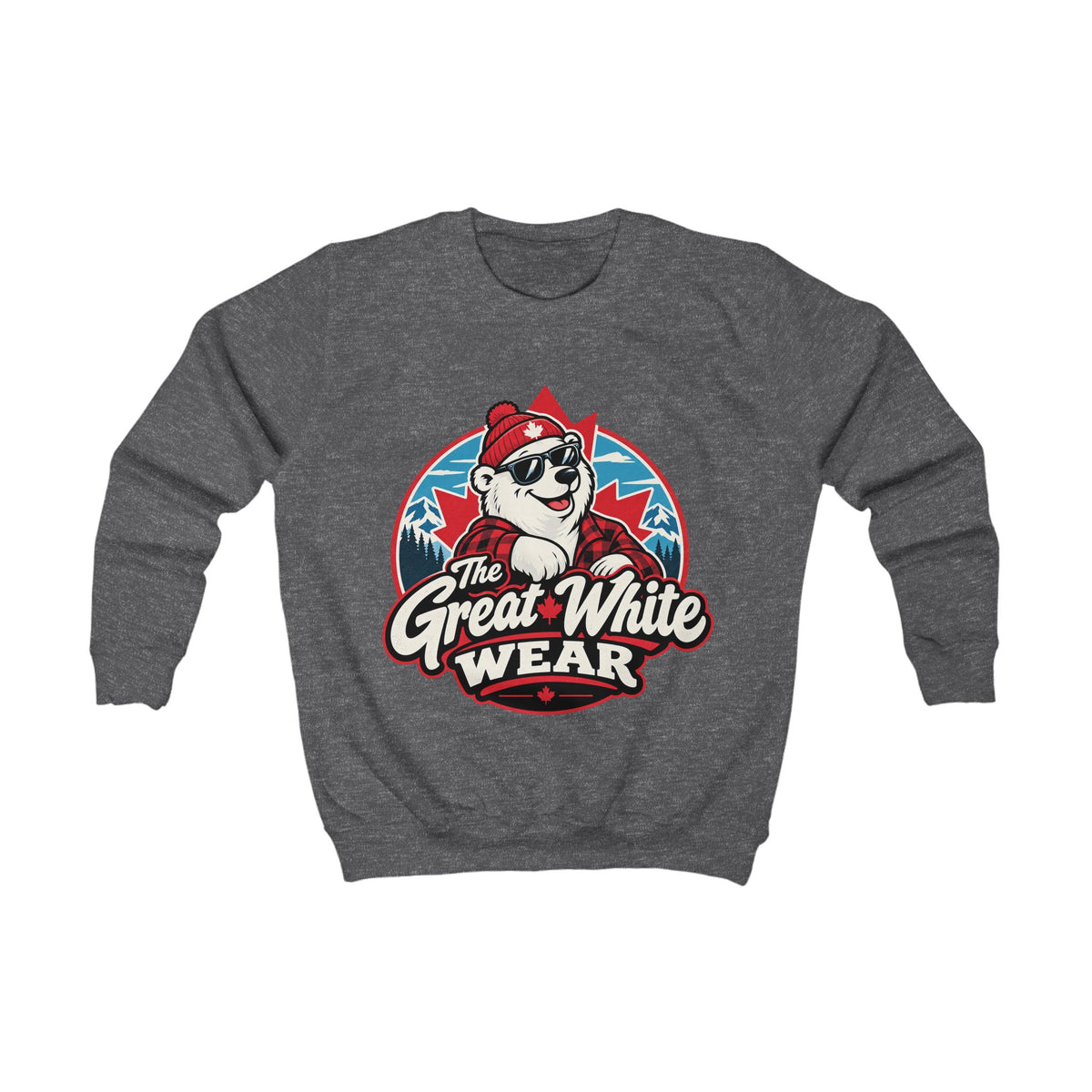 Kids Sweatshirt — 'The Great White Wear' Polar Bear Graphic Pullover
