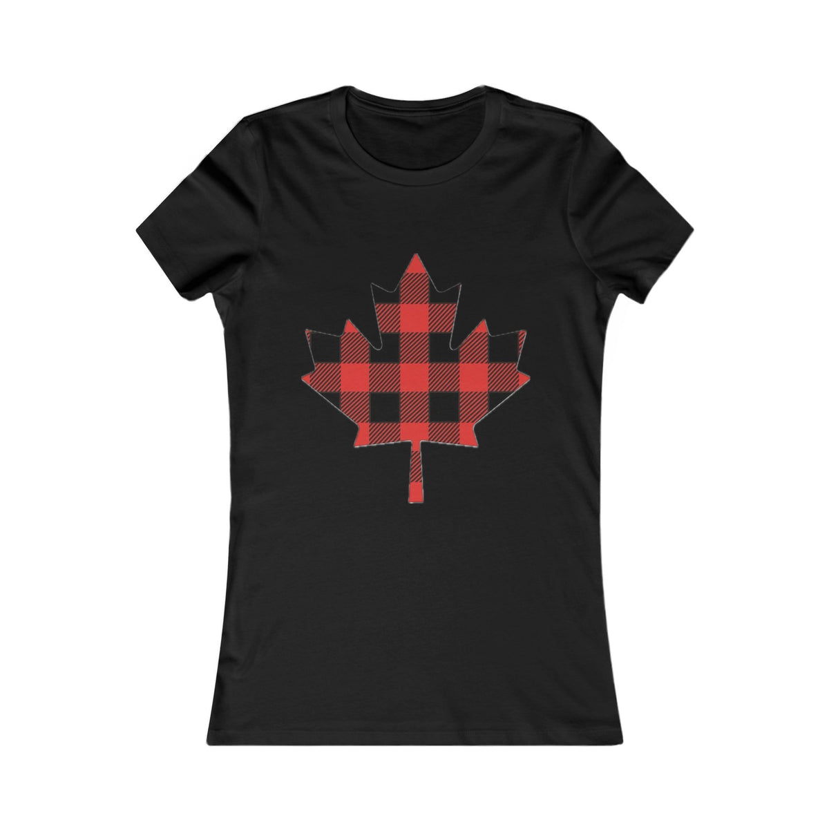 Women's Buffalo Plaid Maple Leaf Tee