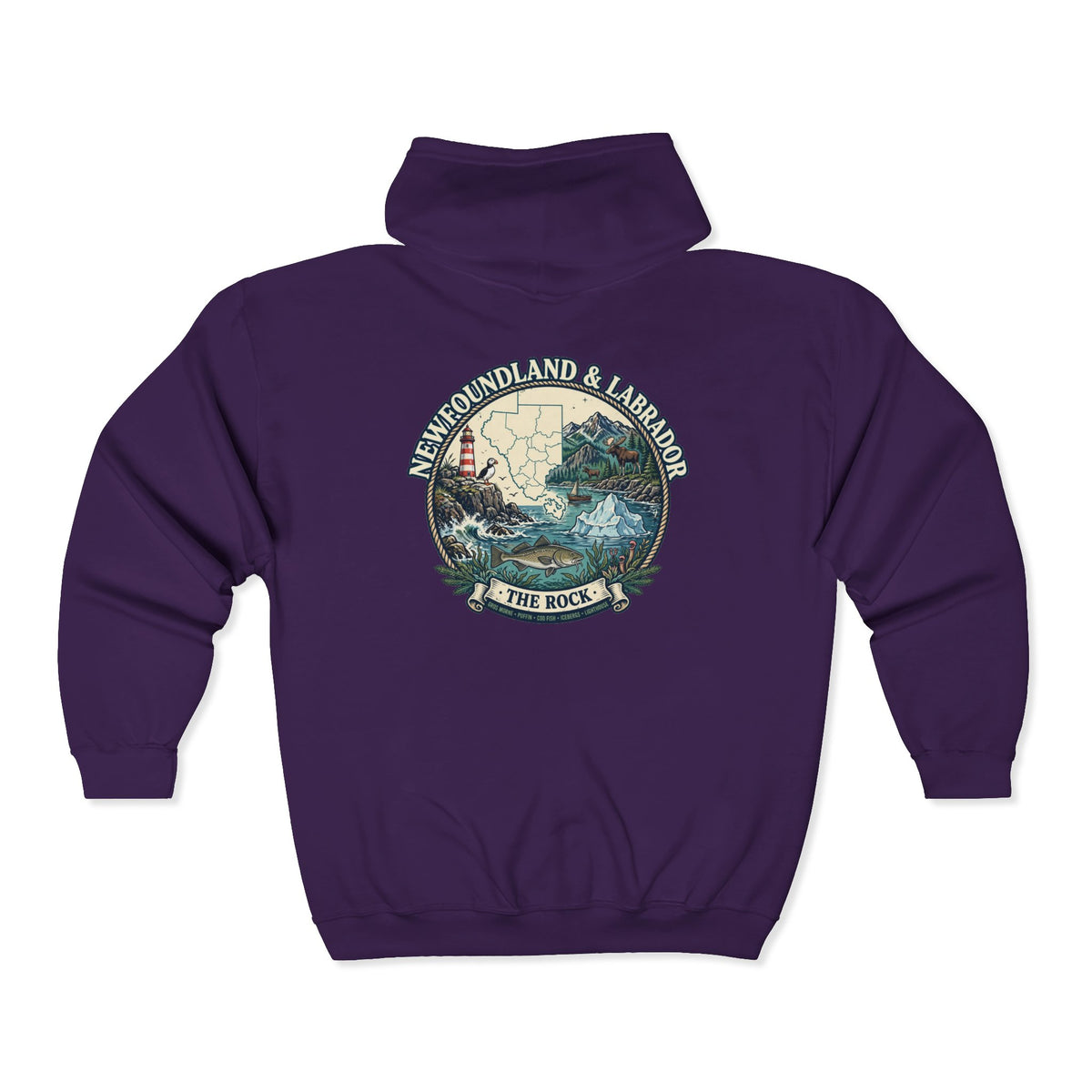 Newfoundland and Labrador 'The Rock' Graphic Hoodie — Coastal Lighthouse Travel Hoodie