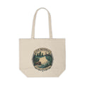 New Brunswick Scenic Canvas Tote — Mountain Lake Cabin Illustration