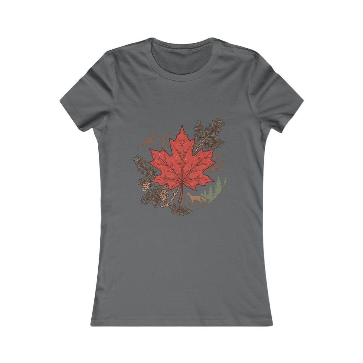 Women's Maple Leaf Nature Tee — Red Leaf Mountain Graphic Shirt