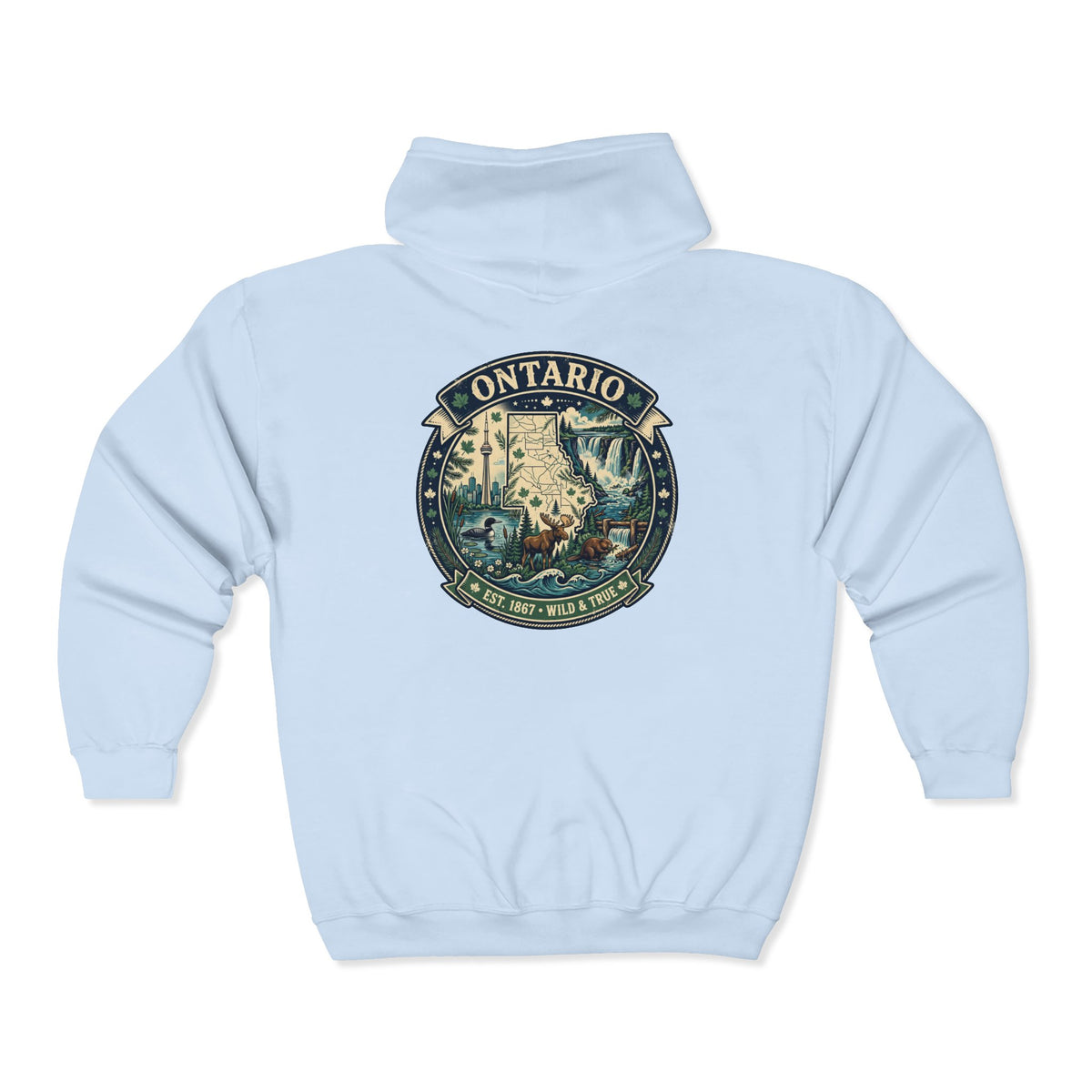 Ontario Vintage Adventure Hoodies — Great Lakes Camping and Wildlife Design